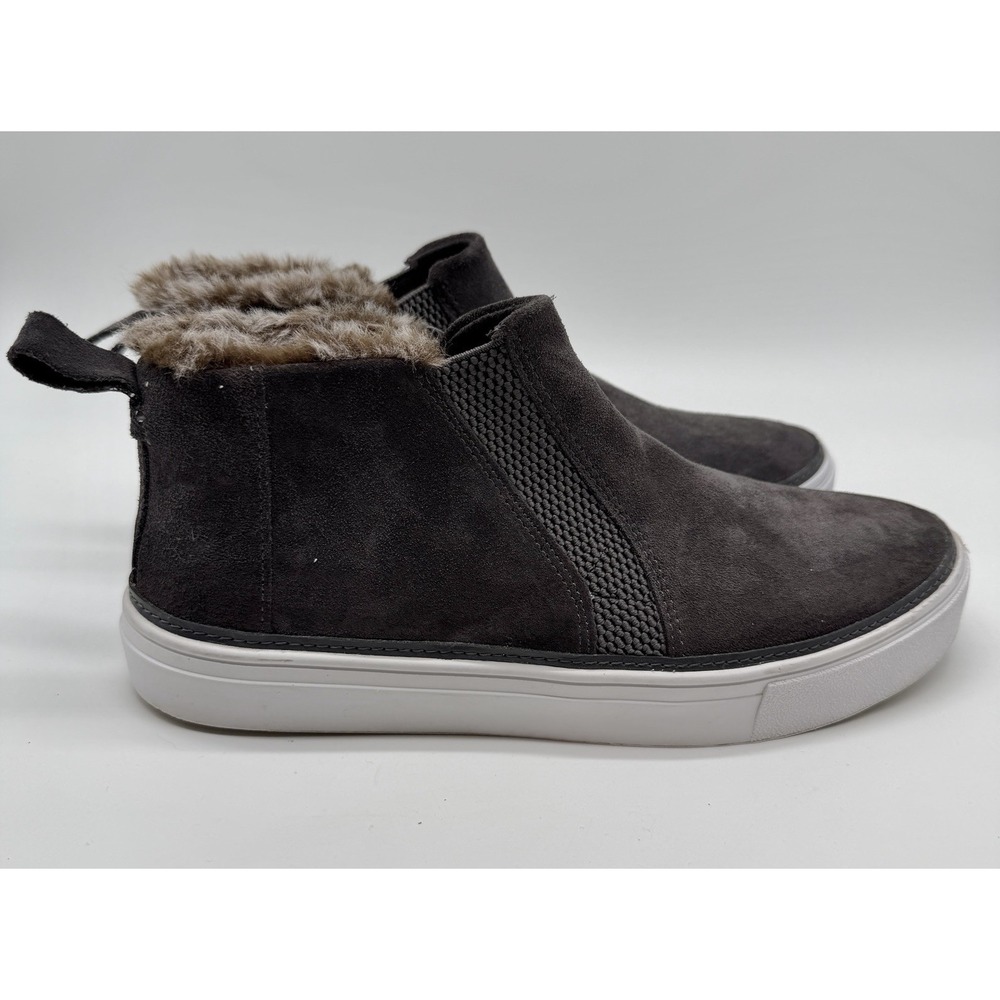 Toms Shoes Women's Sz 9 Bryce Gray Suede Sneaker Faux Fur